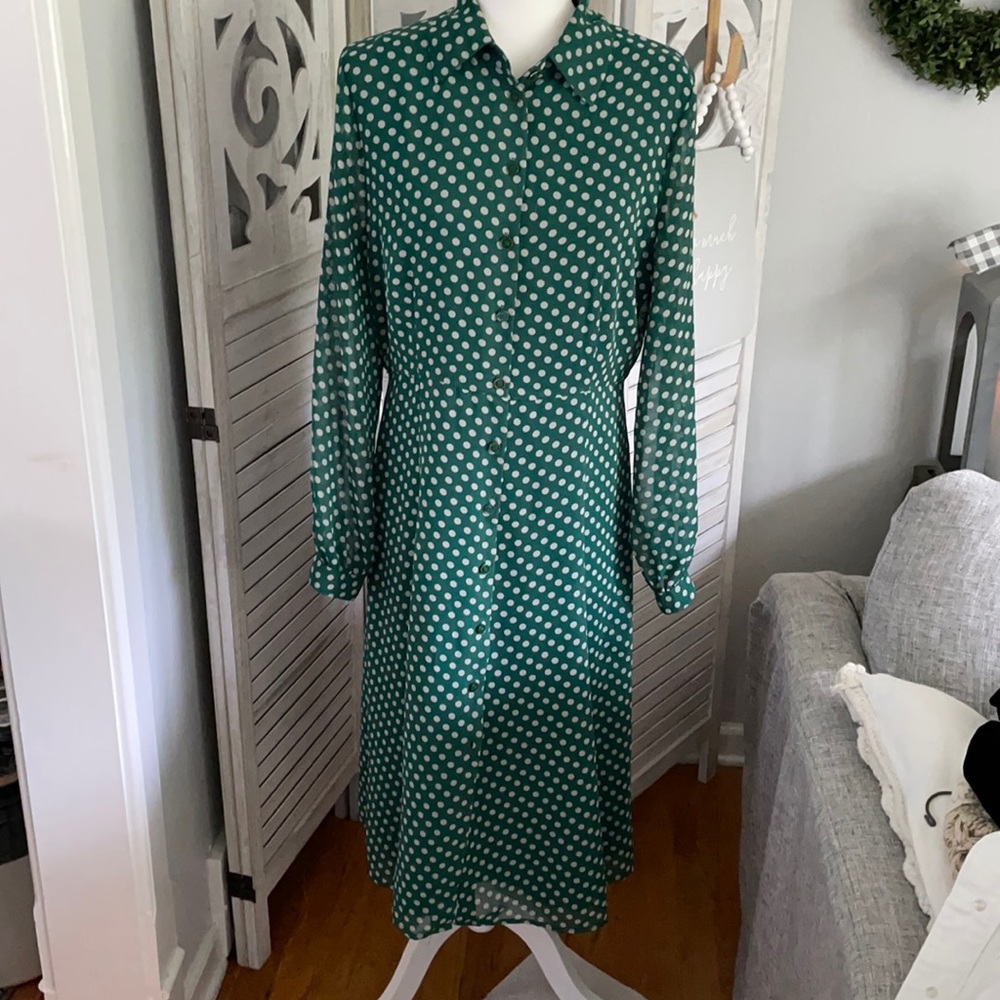 2/$15 Eva Mendes for NY&CO polka dot dress size 10